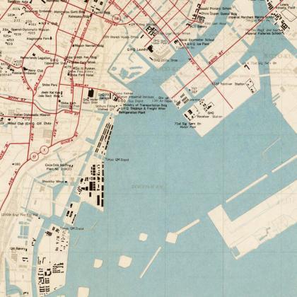 Vintage Map Of Tokyo Japan