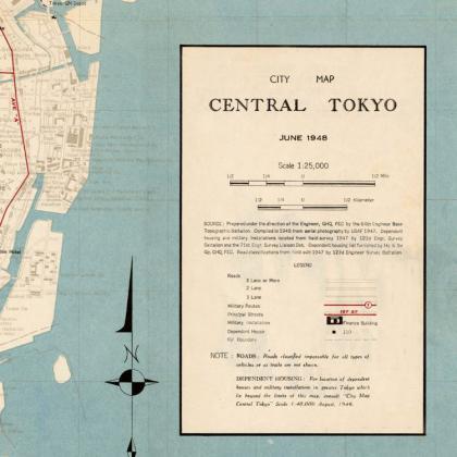 Vintage Map Of Tokyo Japan