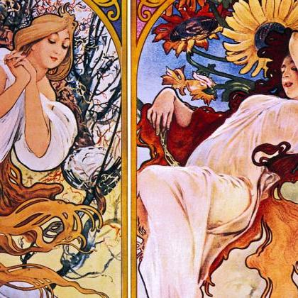 Vintage Poster Four Seasons 1895