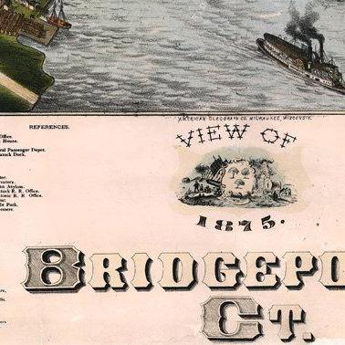 Old Map Of Bridgeport, Connecticut United States..