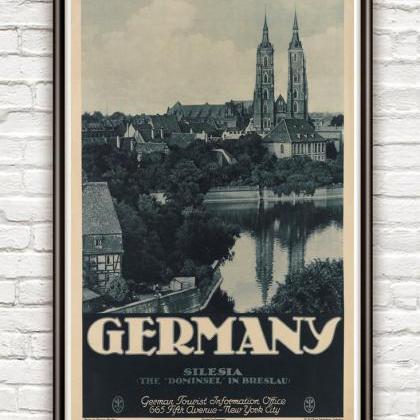 Vintage Poster Of Germany Silesia Breslau, Travel..