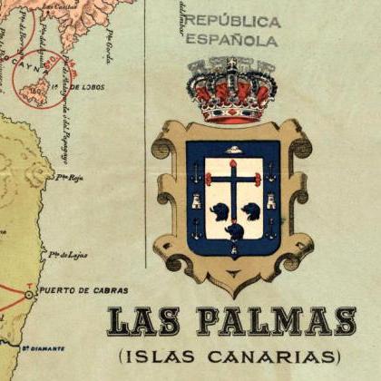 Old Map Las Palmas Canary Islands 1900