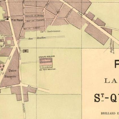 Old Map Of Saint Quentin France 1871