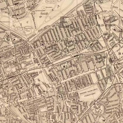 Old Map Of London , England United Kingdom 1894