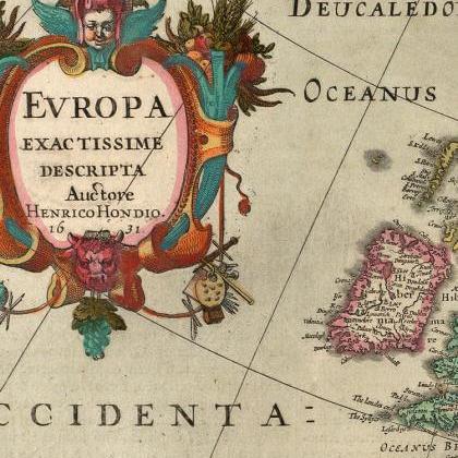 Old Europe Map Antique Atlas 1638