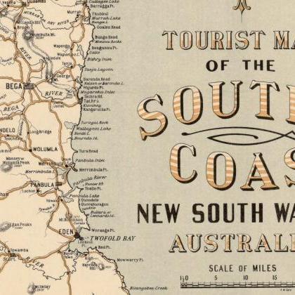 South Wales 1912 Old Map Tourist Map Australia