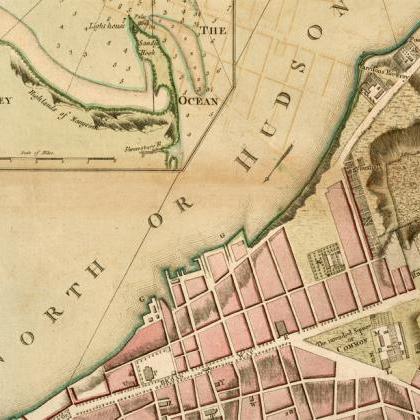 Old Map Of Ancient York And Manhattan, 1775