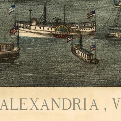 Old Map Of Alexandria Virginia Columbia Maryland..