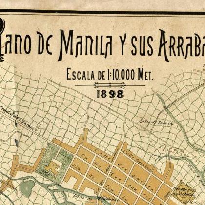 Old Map Of Manila, Philippines 1898