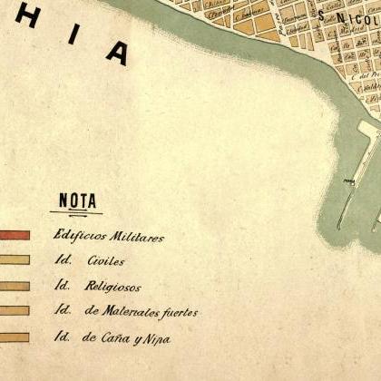 Old Map Of Manila, Philippines 1898