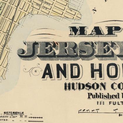 Old Map Of Jersey City And Hoboken , Hudson County..