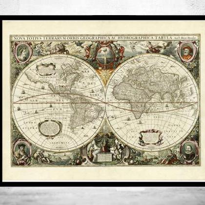 Old World Map antique 1641