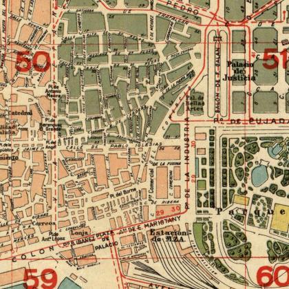Vintage Map Of Barcelona Spain