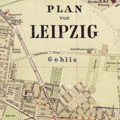 Old Map Of Leipzig 1925 Germany Deutshland