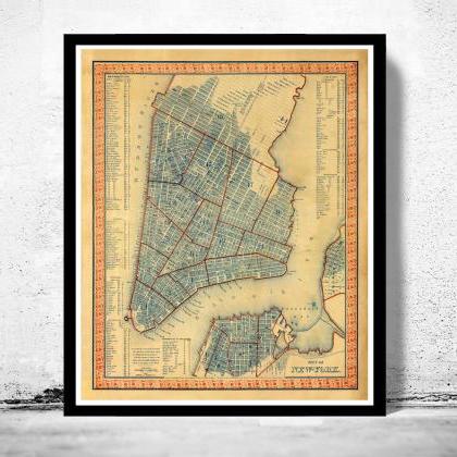Old Map Of York, 1846 Manhattan
