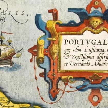 Old Map Of Portugal 1592, Mapa De Portugal,..