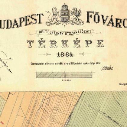 Old Map Of Budapest Hungary 1884