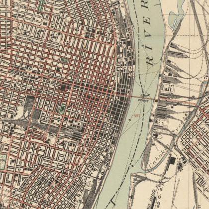 Old map of Saint Louis City St Loui..