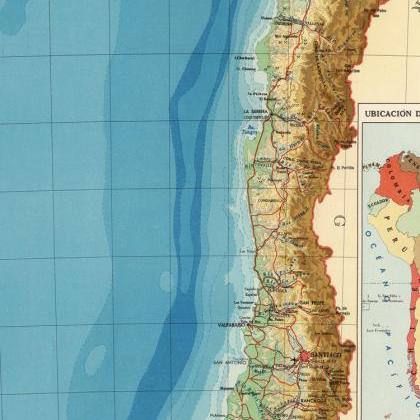 Old Map Of Chile