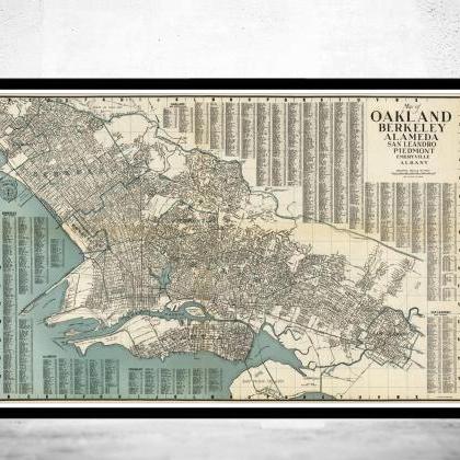 Old Map Oakland Alameda Berkeley San Leandro