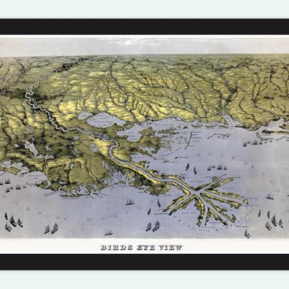 Vintage Map Of Mississippi River, Louisiana,..