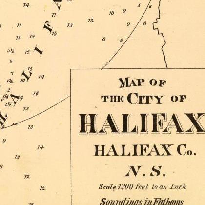 Old Map Of Halifax Nova Scotia Canada 1878