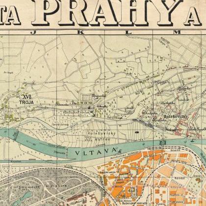 Old Map Of Prague 1900 Czech Republic