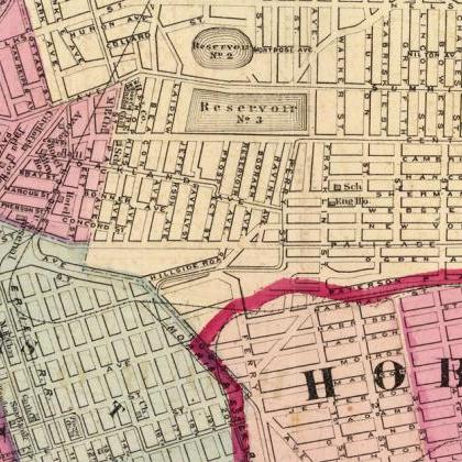 Old Map Of Jersey City And Hoboken , Hudson County..
