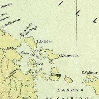 Vintage Map Of Costa Rica 1889