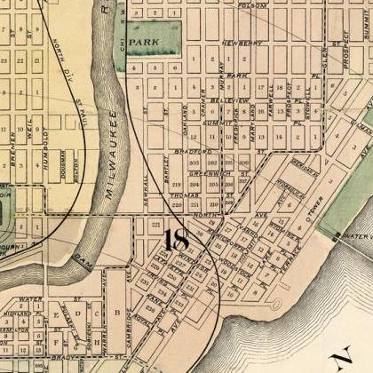 Old Map Of Milwaukee 1893 Vintage Map