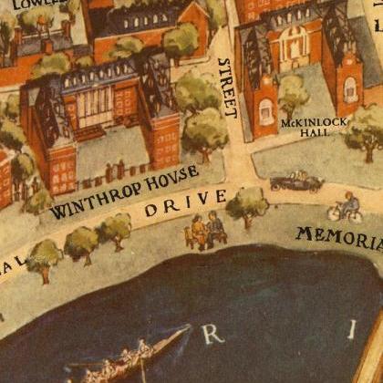 Vintage Harvard University Prospect Map
