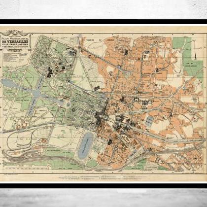 Old Map Of Versailles France 1927