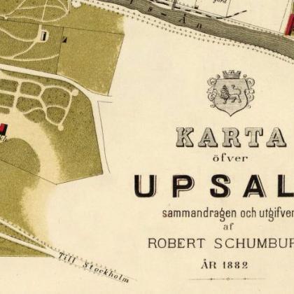 Old Map Of Upsala Uppsala, Sweden 1882