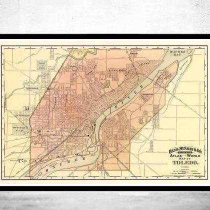 Old Map Of Toledo Ohio 1892