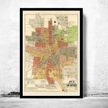 Old Map Of San Antonio Texas 1924