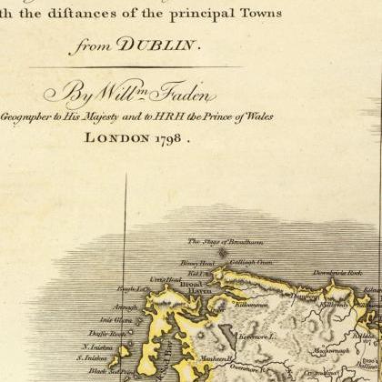 Old Map Of Ireland 1798