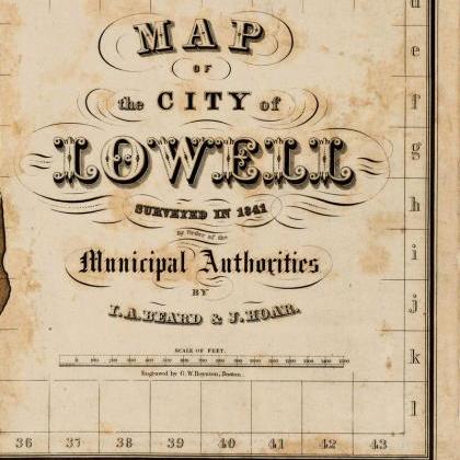 Old Map Of Lowell Massachusetts 1841 Vintage Map