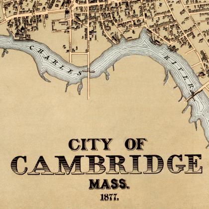 Cambridge Massachusetts 1877 Panoramic View