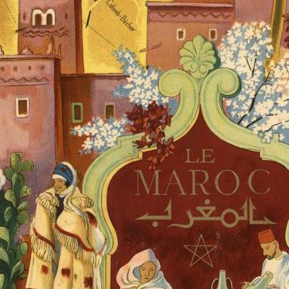 Old Map of Morocco Le Maroc Vintage..