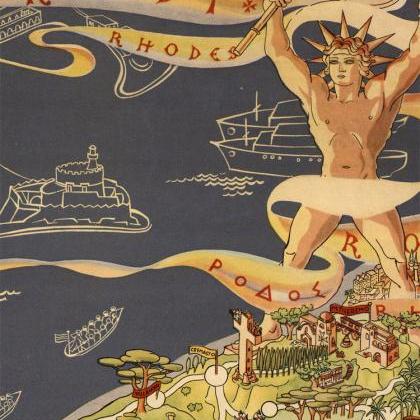 Vintage Poster Of Rhodes Island Greece