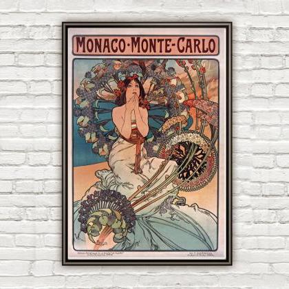 Vintage Poster Of Monte Carlo Monaco 1897 Tourism..