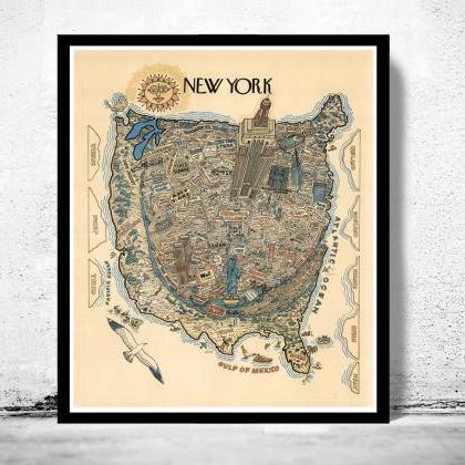 Vintage Poster Of York Pictorial Map