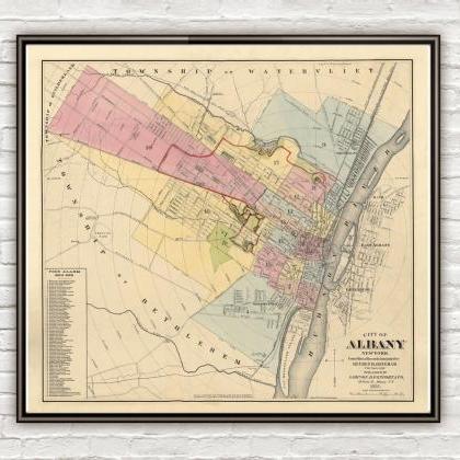 Albany Ny Old Map York 1881