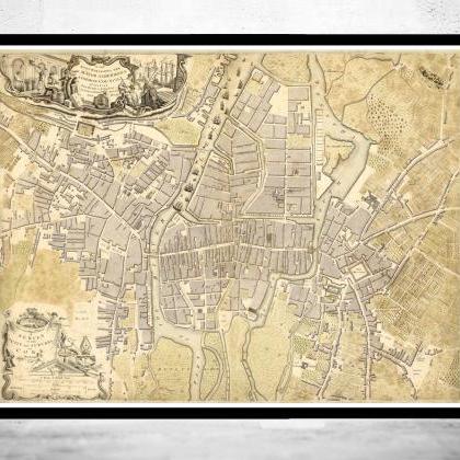 Vintage Map Of Cork, Ireland 1759 Antique Vintage