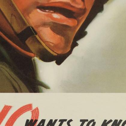 Vintage War Poster Who Wants To Know 1943