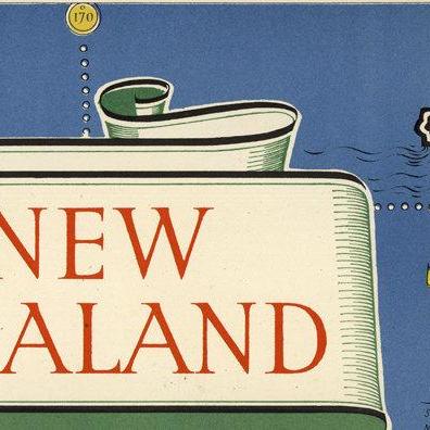 Vintage Map Of Zealand