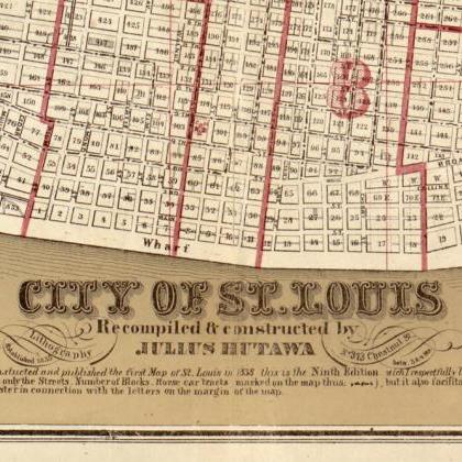 Old Map Of Saint Louis City St Louis 1870