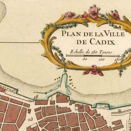 Old Map of Cadiz, Spain 1700