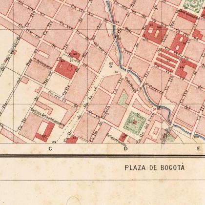 Old Map Of Bogotá Colombia 1890