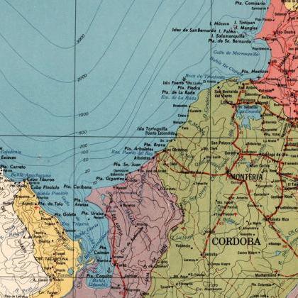 Old Map Of Colombia